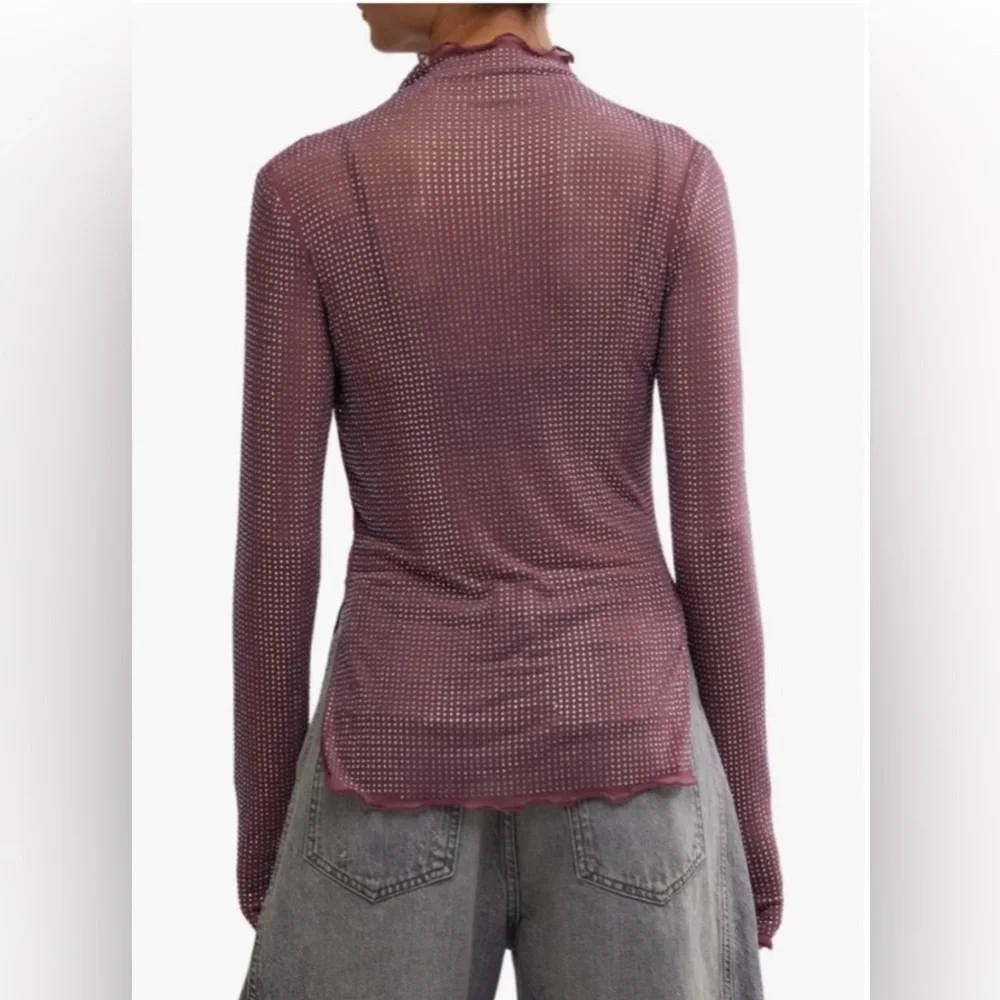NWT Free People Dance All Night Long Sleeve top-Wistful mauve- XL